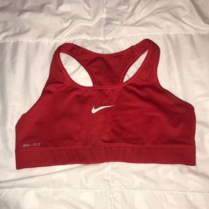 Nike dri-fit sports bra red